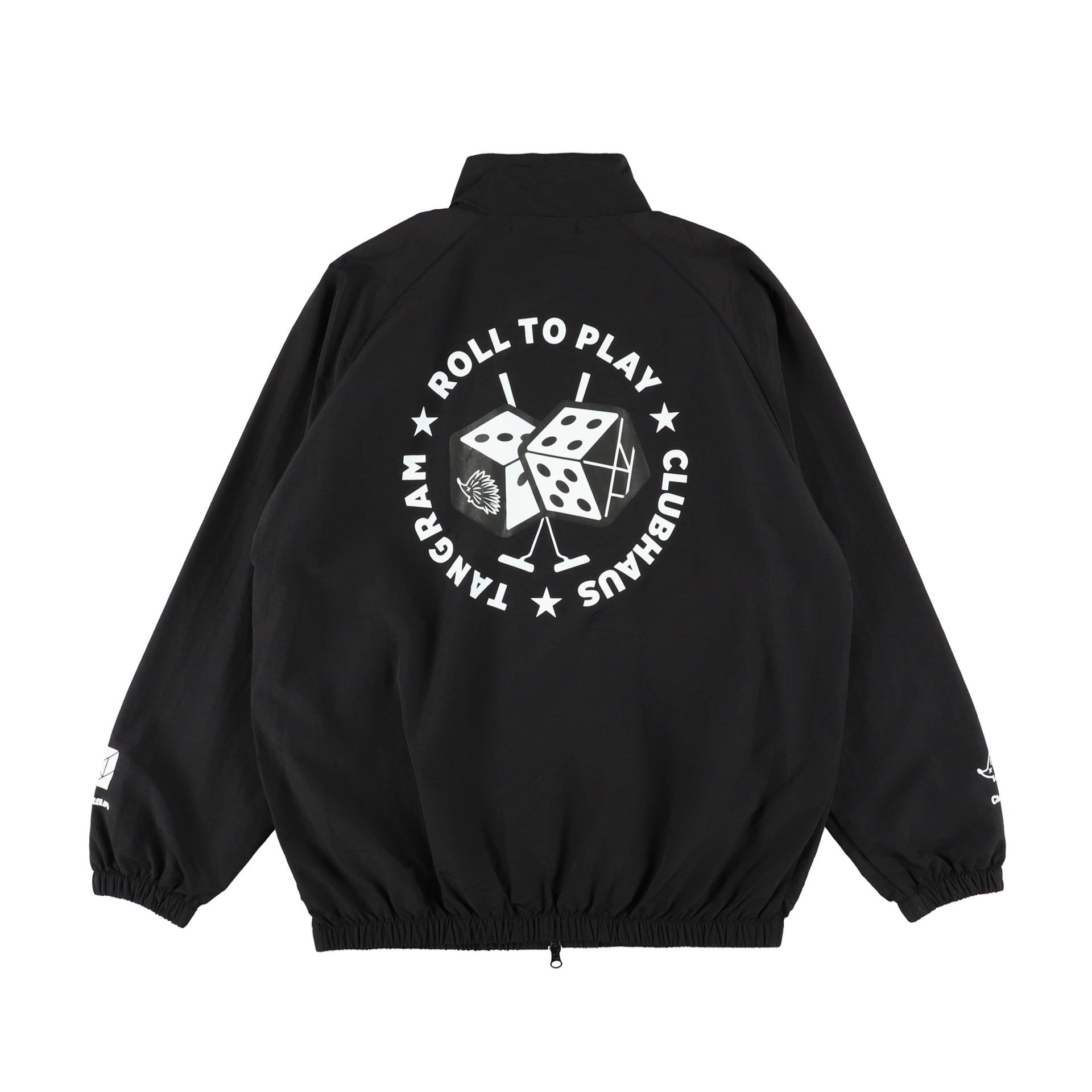 CLUBHAUS × TANGRAM / MELTON CREW JACKET CLUBHAUS × TANGRAM DICE NYLON TRAINING JACKET BLACK TGA-MB16
