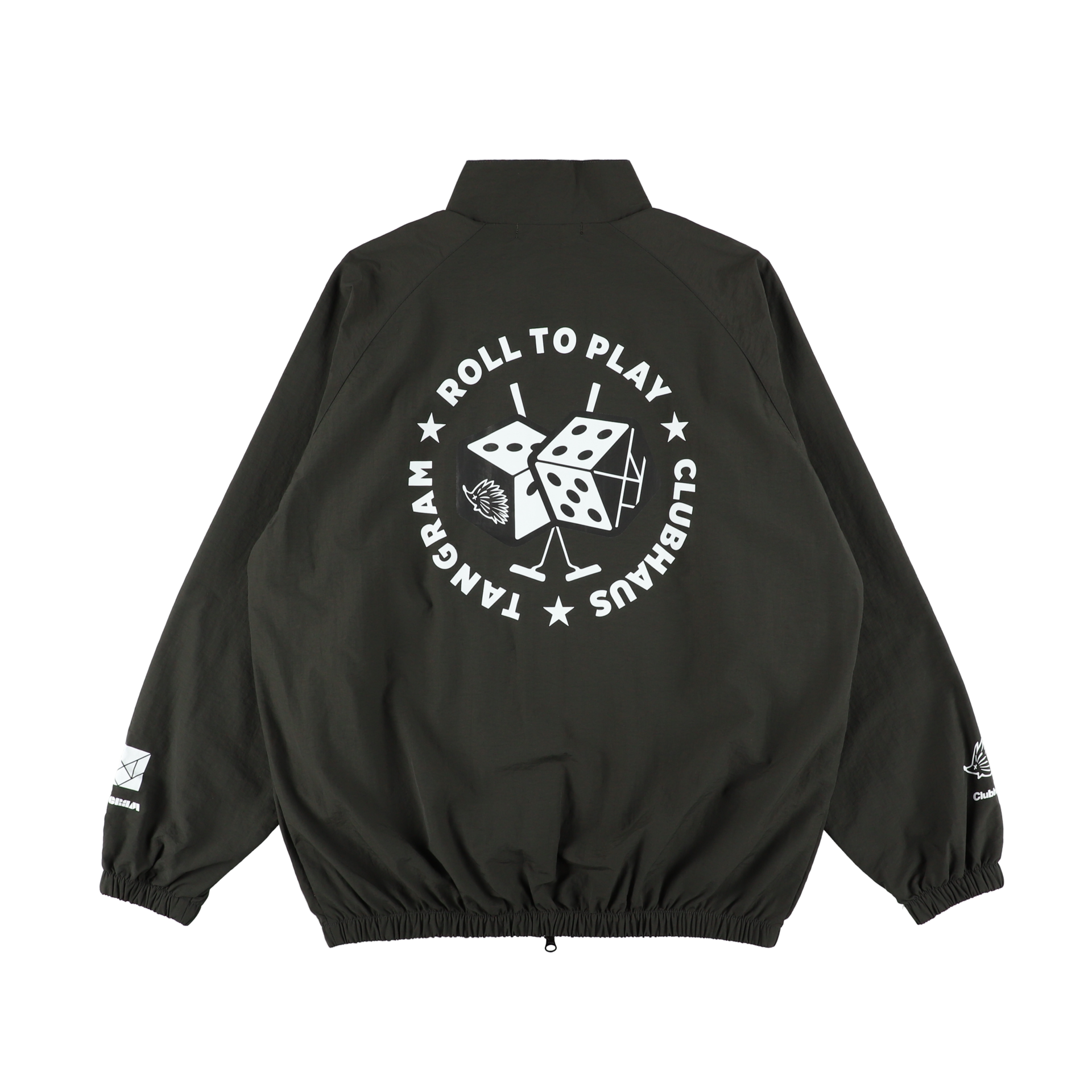 CLUBHAUS × TANGRAM DICE NYLON TRAINING JACKET OLIVE TGA-MB16 CLUBHAUS × TANGRAM DICE NYLON TRAINING JACKET OLIVE TGA-MB16
