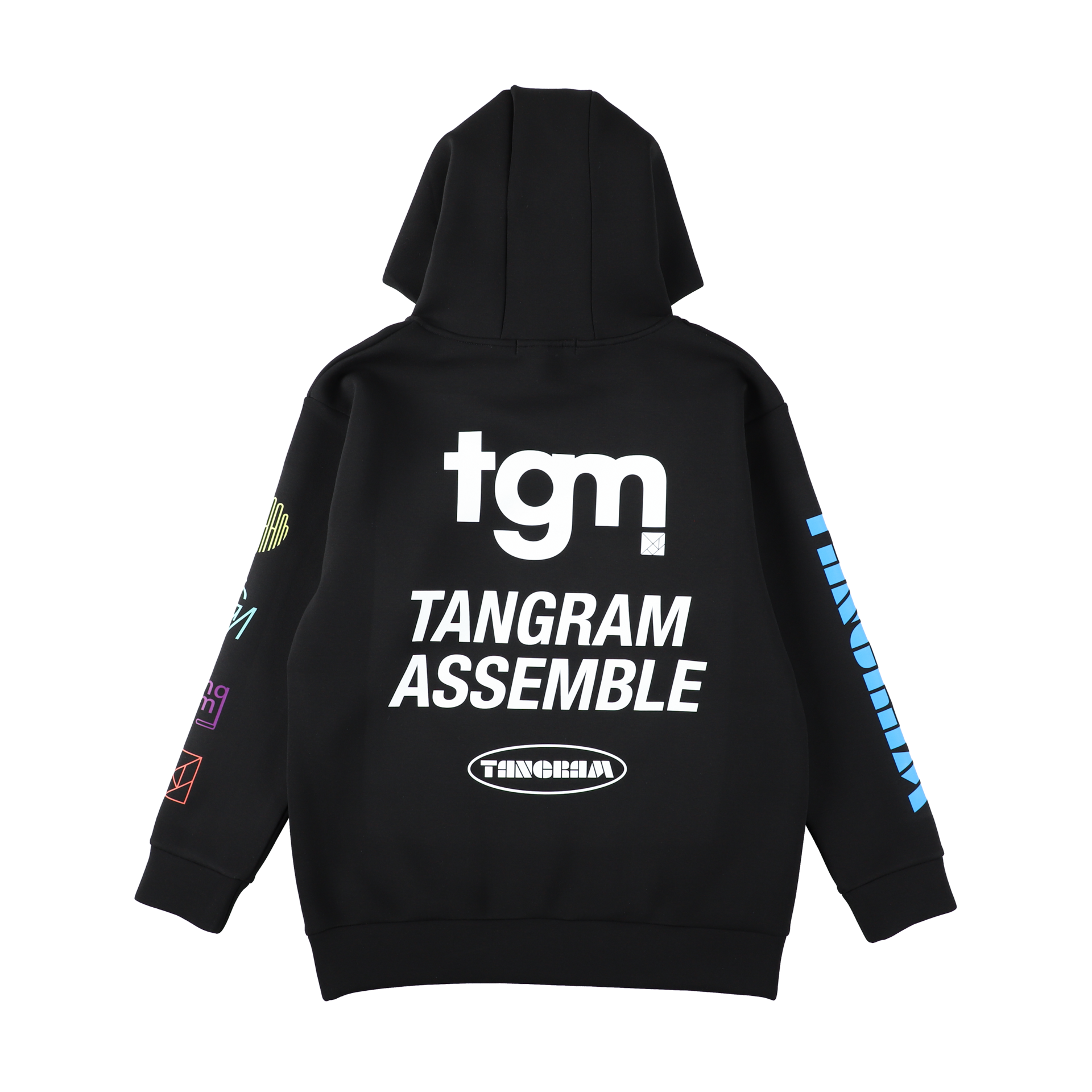 DOUBLE KNIT COLOR LOGO HOODIE BLACK TGA-MF33 – TANGRAM