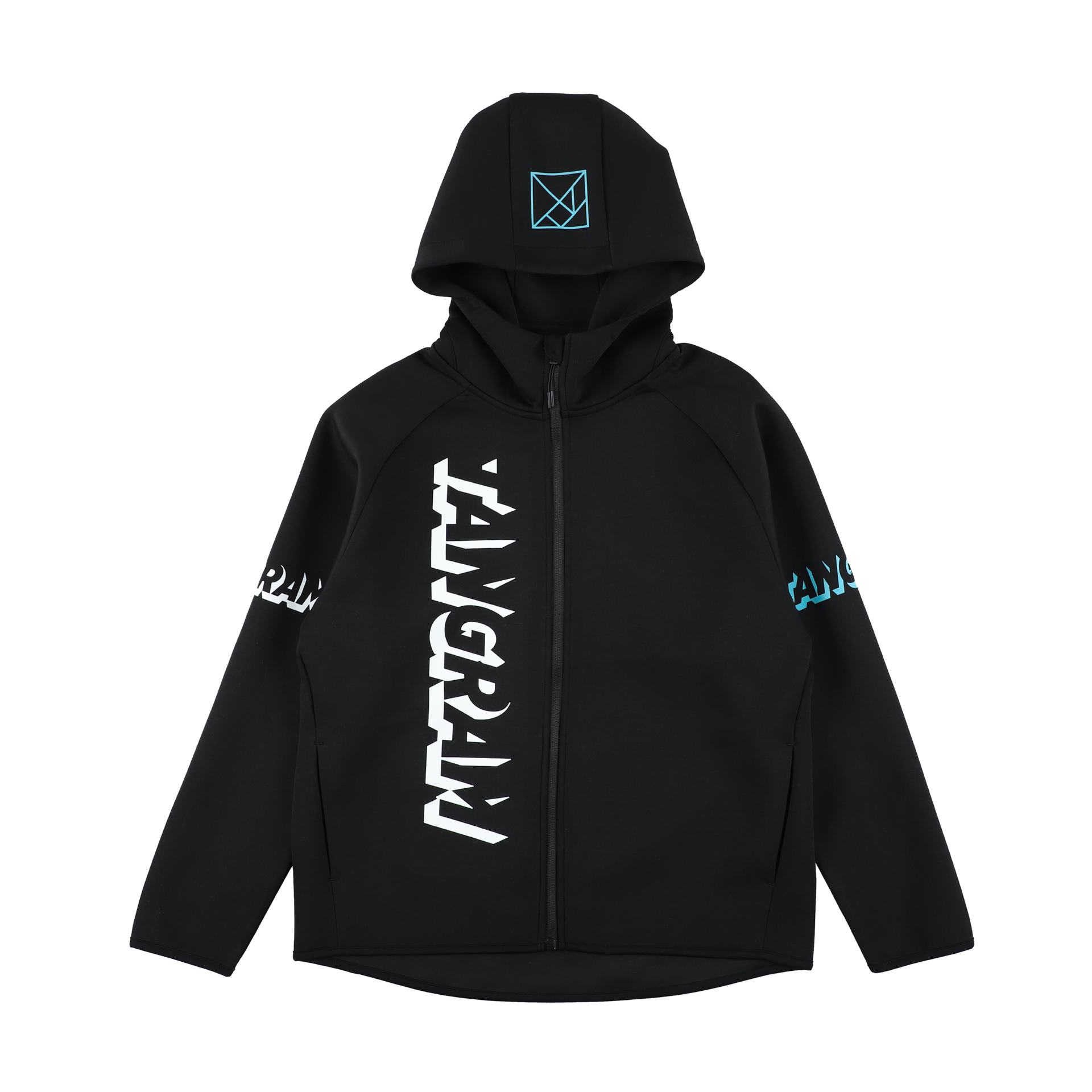 3D LOGO DOUBLE KNIT FULL ZIP HOODIE BLACK TGA-MF51 – TANGRAM
