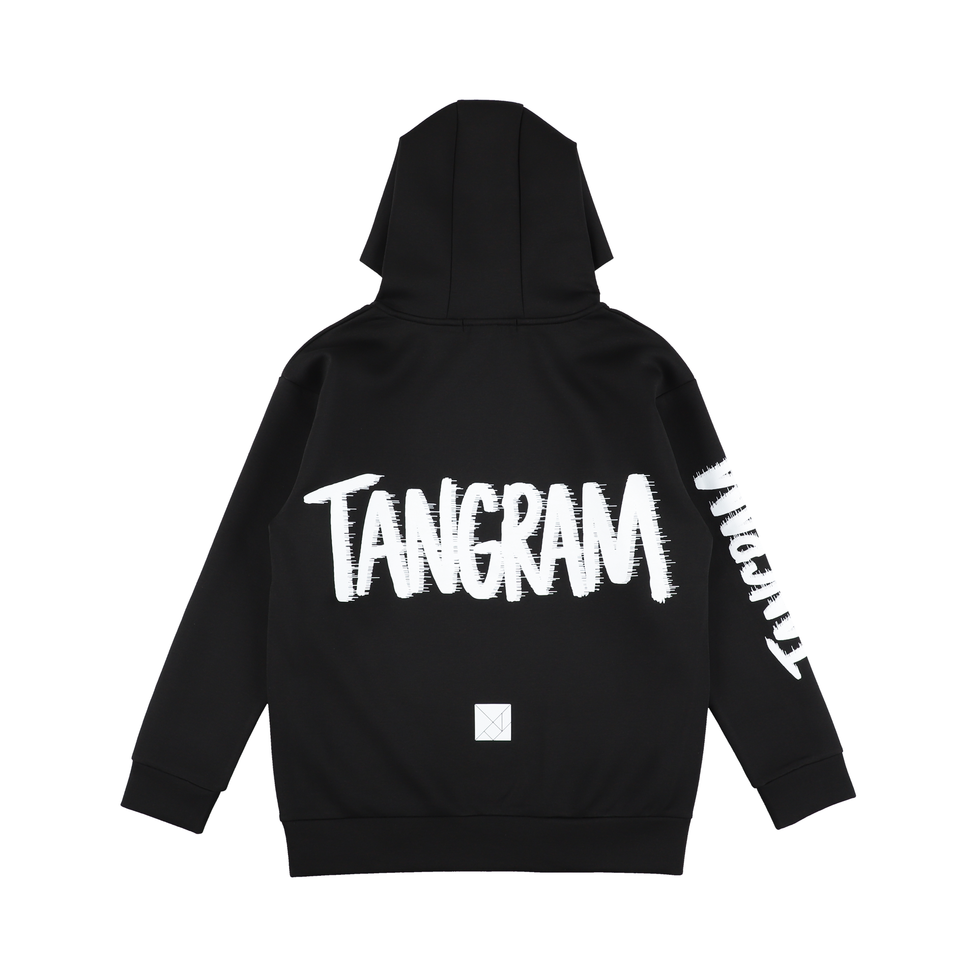 DOUBLE KNIT HANDWRITING LOGO HOODIE BLACK TGA-MF52 – TANGRAM