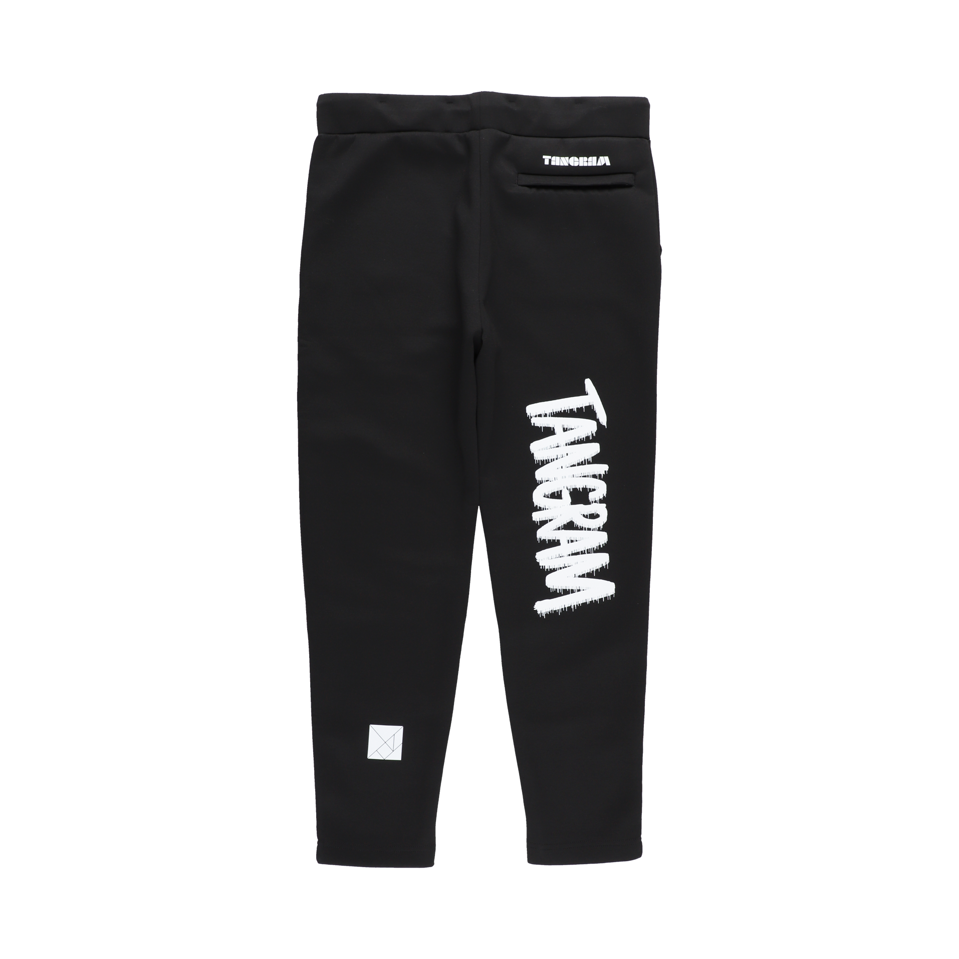 DOUBLE KNIT HANDWRITING LOGO PANTS BLACK TGA-MP92 – TANGRAM