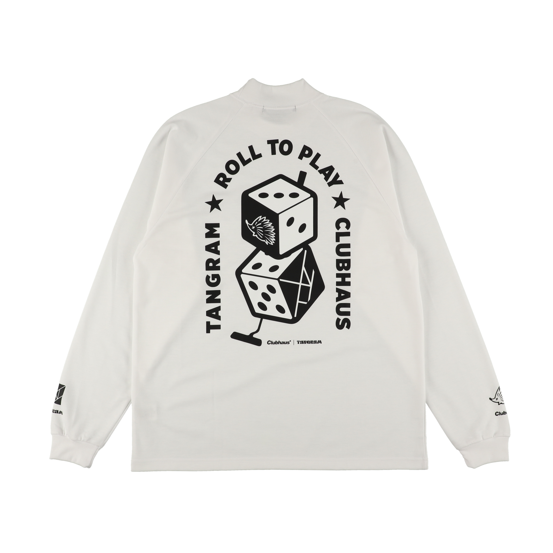 CLUBHAUS × TANGRAM DICE AIR MOCKNECK TEE WHITE TGA-MT143 CLUBHAUS × TANGRAM DICE AIR MOCKNECK TEE WHITE TGA-MT143