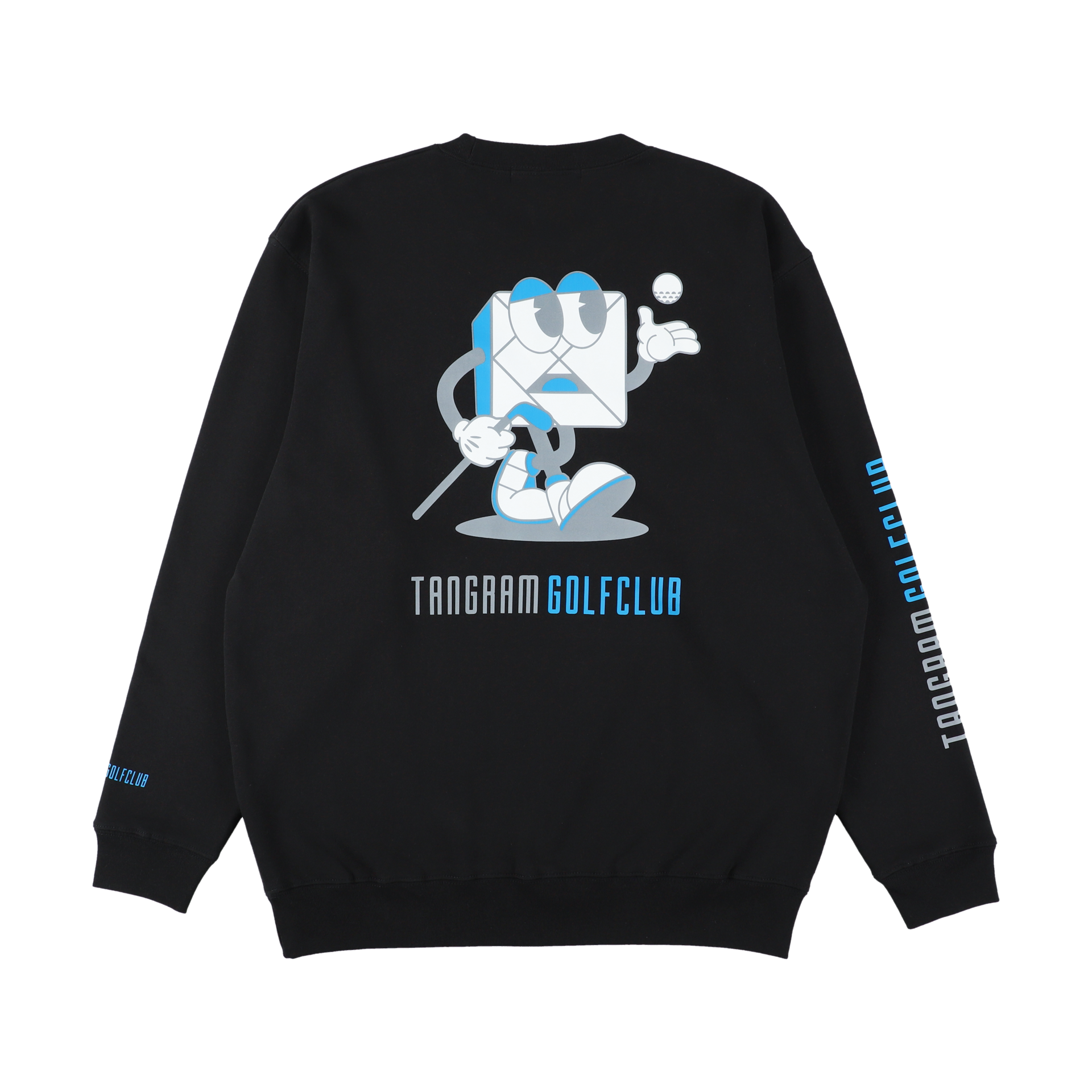 GOLF CLUB PUZZLE CHARACTER SWEAT CREW BLACK TGA-MT174 – TANGRAM