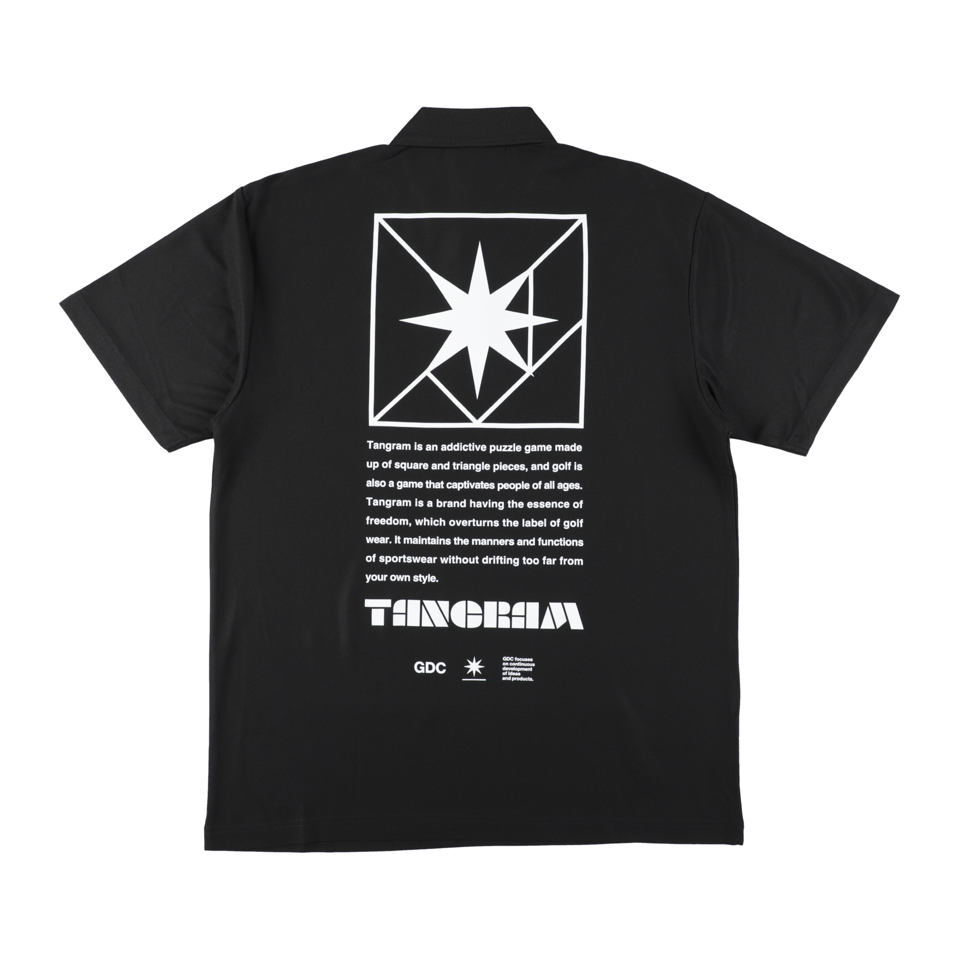 GDC×TANGRAM 5TH ANNIV. TURF STAR POLO SHIRTS BLACK TGS-MPL124