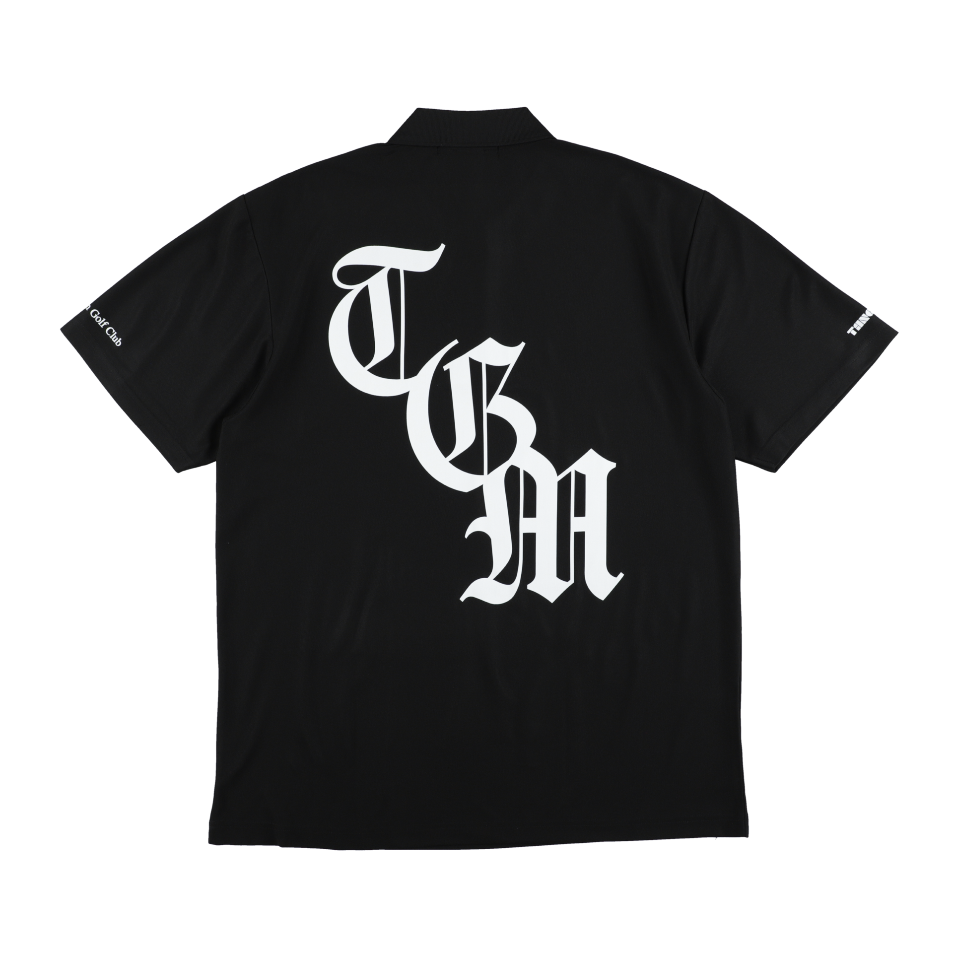 BLACK LETTER LOGO POLO SHIRTS BLACK TGS-MPL126 – TANGRAM
