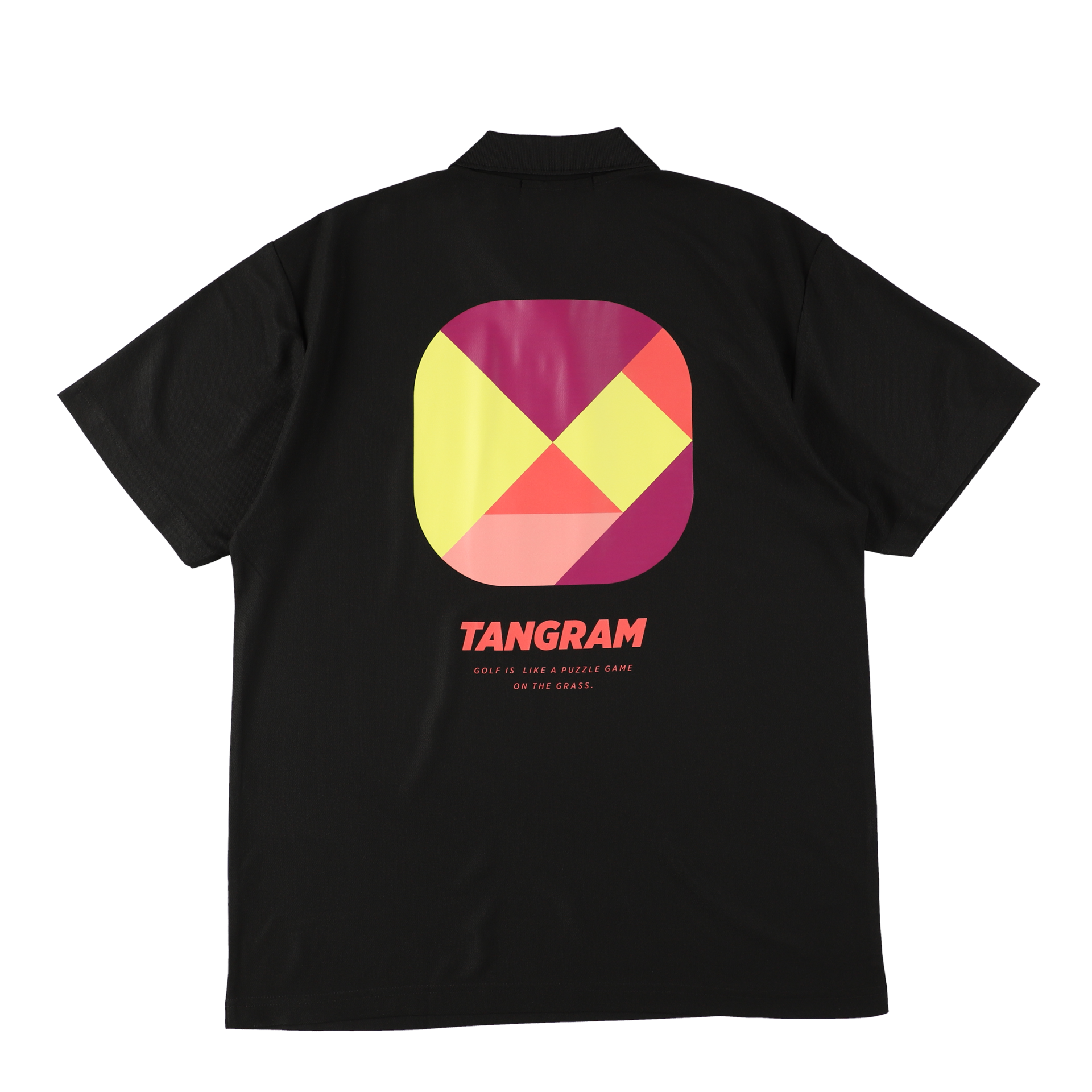ROUNDED PUZZLE LOGO POLO SHIRTS BLACK TGS-MPL95 – TANGRAM