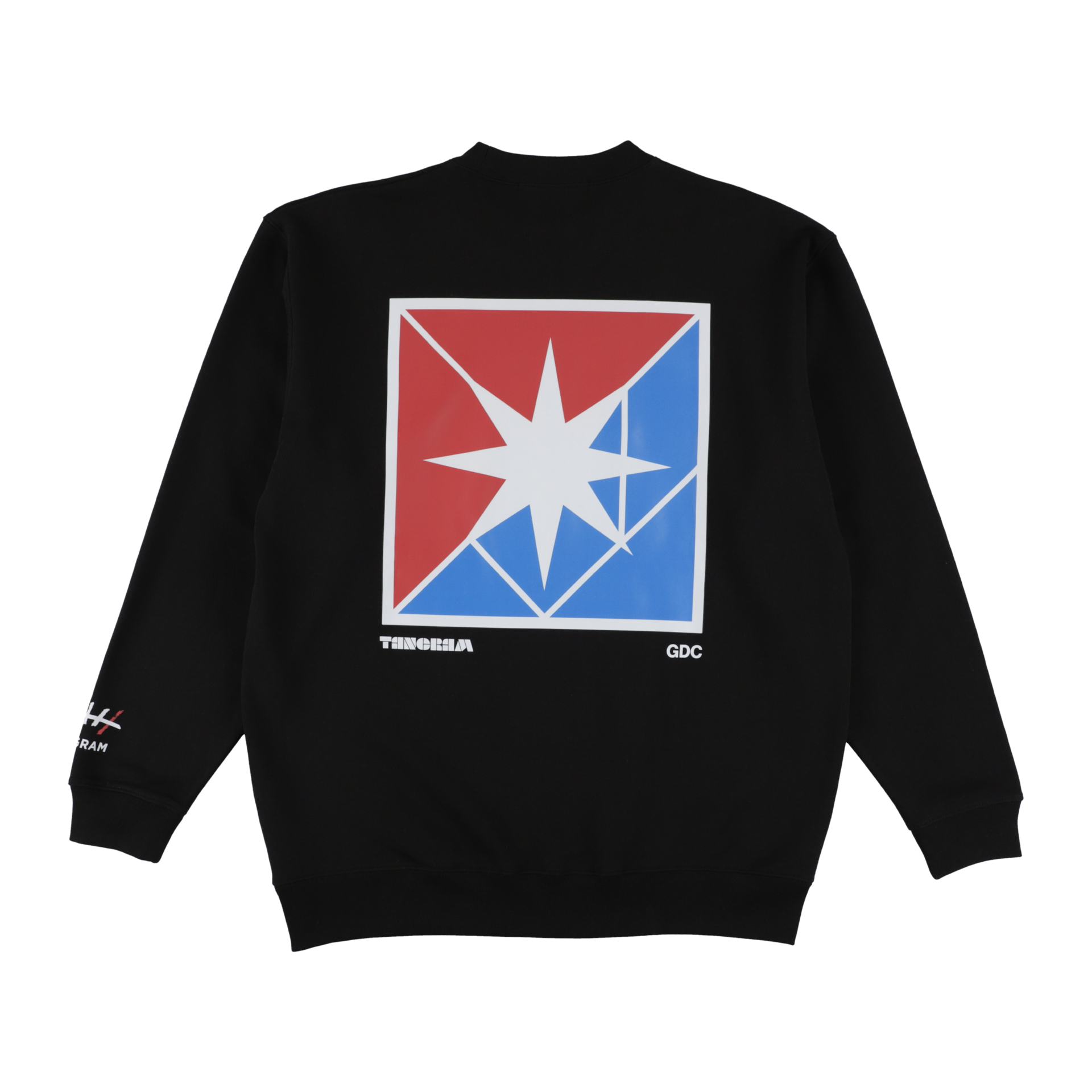 GDC×TANGRAM 5TH ANNIV. TRICO SWEAT CREW BLACK TGS-MT191