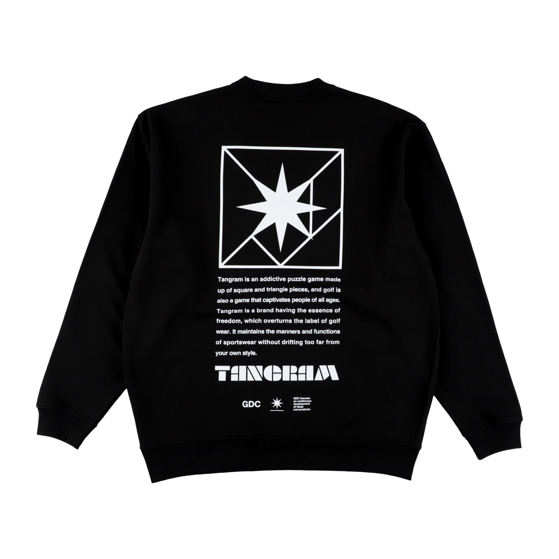 GDC×TANGRAM 5TH ANNIV. TURF STAR SWEAT CREW BLACK TGS-MT193