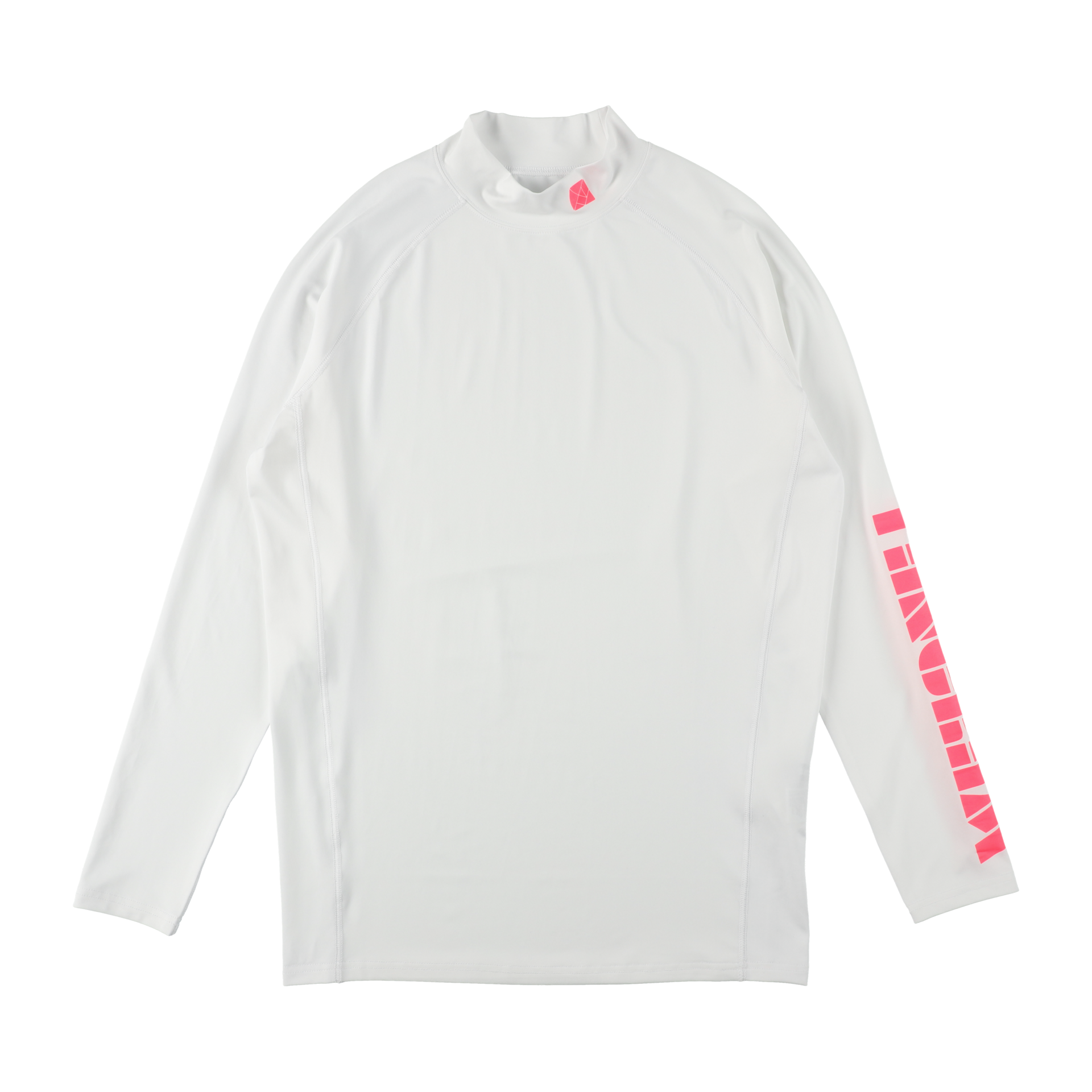 STRETCH FIT NEON LOGO MOCKNECK TEE WHITE 