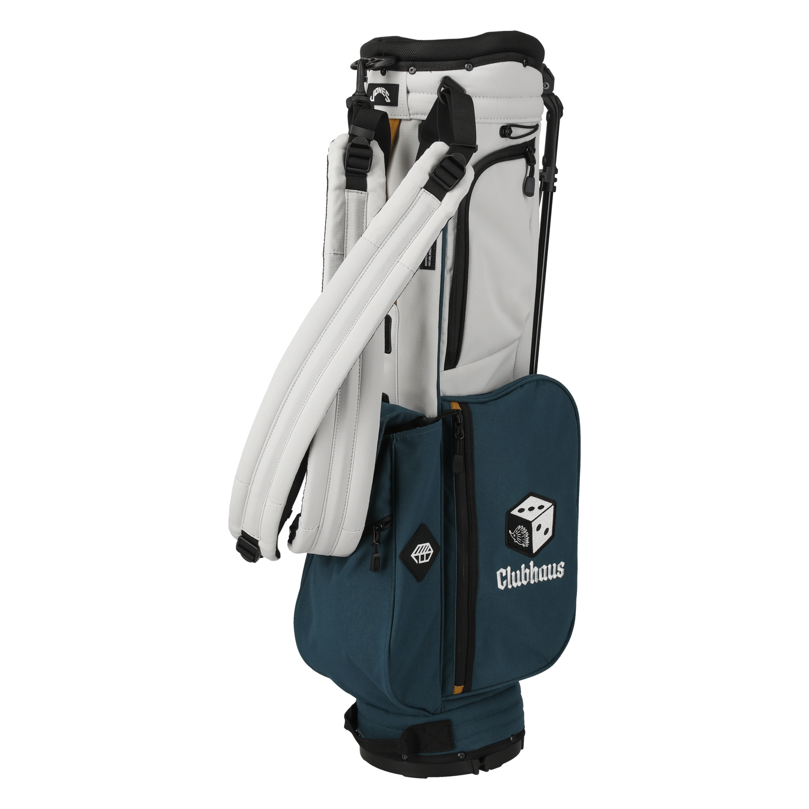 CLUBHAUS × JONES × TANGRAM ROVER CADDY BAG CEMENT/BONDI BLUE TGA-G81 CLUBHAUS × JONES × TANGRAM ROVER CADDY BAG CEMENT/BONDI BLUE TGA-G81