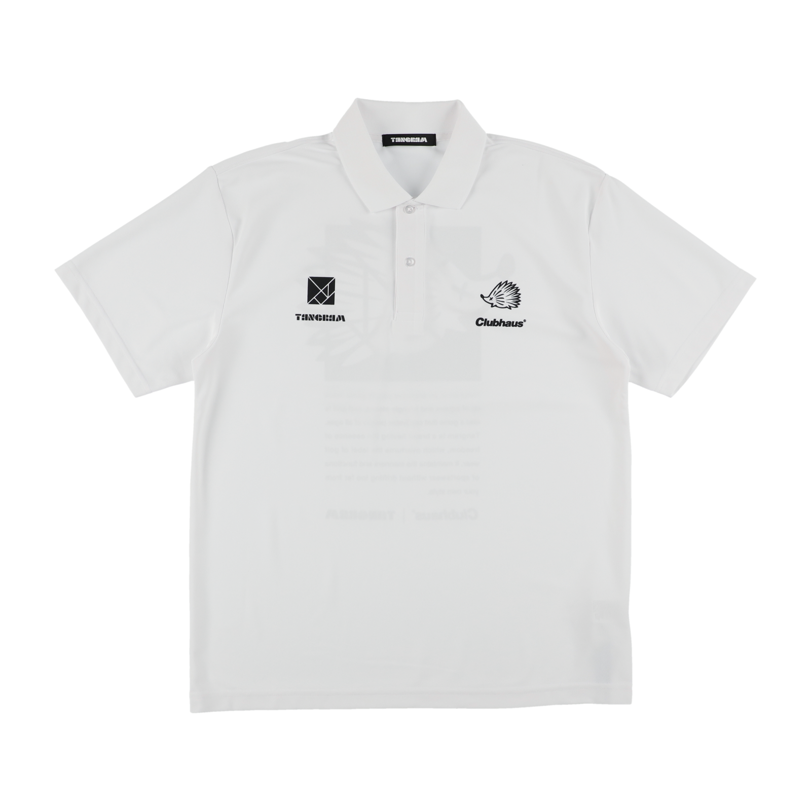 CLUBHAUS × TANGRAM TURF HEDGEHOG POLO SHIRTS WHITE TGS-MPL40 CLUBHAUS × TANGRAM TURF HEDGEHOG POLO SHIRTS WHITE TGS-MPL40