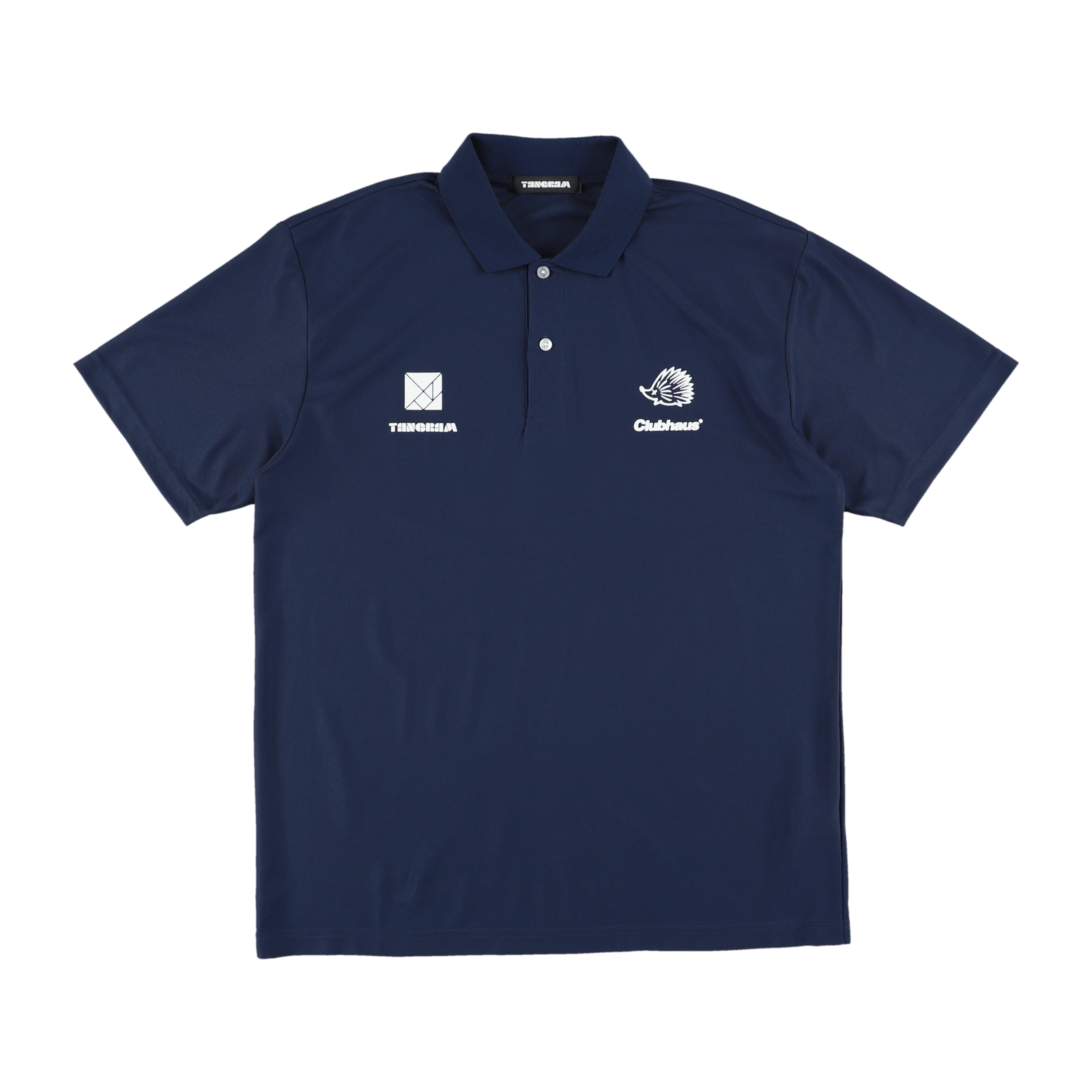 Clubhaus × Tangram コラボ ポロシャツ M-L相当 CLUBHAUS × TANGRAM TURF HEDGEHOG POLO SHIRTS INDIGO TGS-MPL40