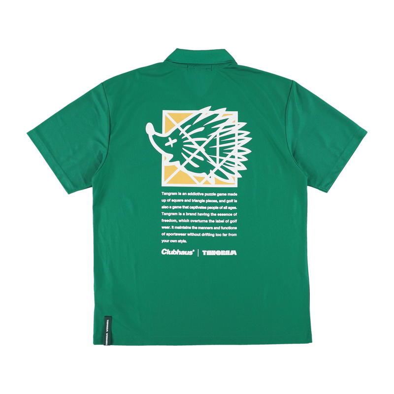 CLUBHAUS × TANGRAM TURF HEDGEHOG POLO SHIRTS GREEN TGS-MPL40 CLUBHAUS × TANGRAM TURF HEDGEHOG POLO SHIRTS GREEN TGS-MPL40