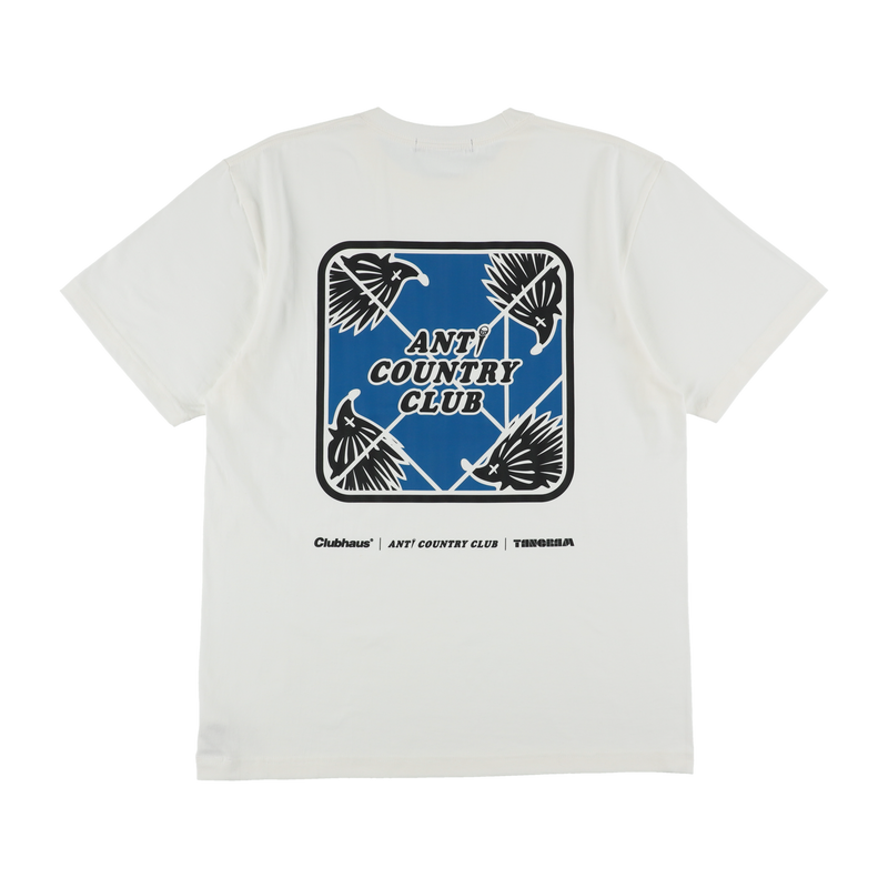 CLUBHAUS × ANTi COUNTORY CLUB × TANGRAM TRIPLE LOGO TEE V.WHITE / BLUE TGS-MT81
