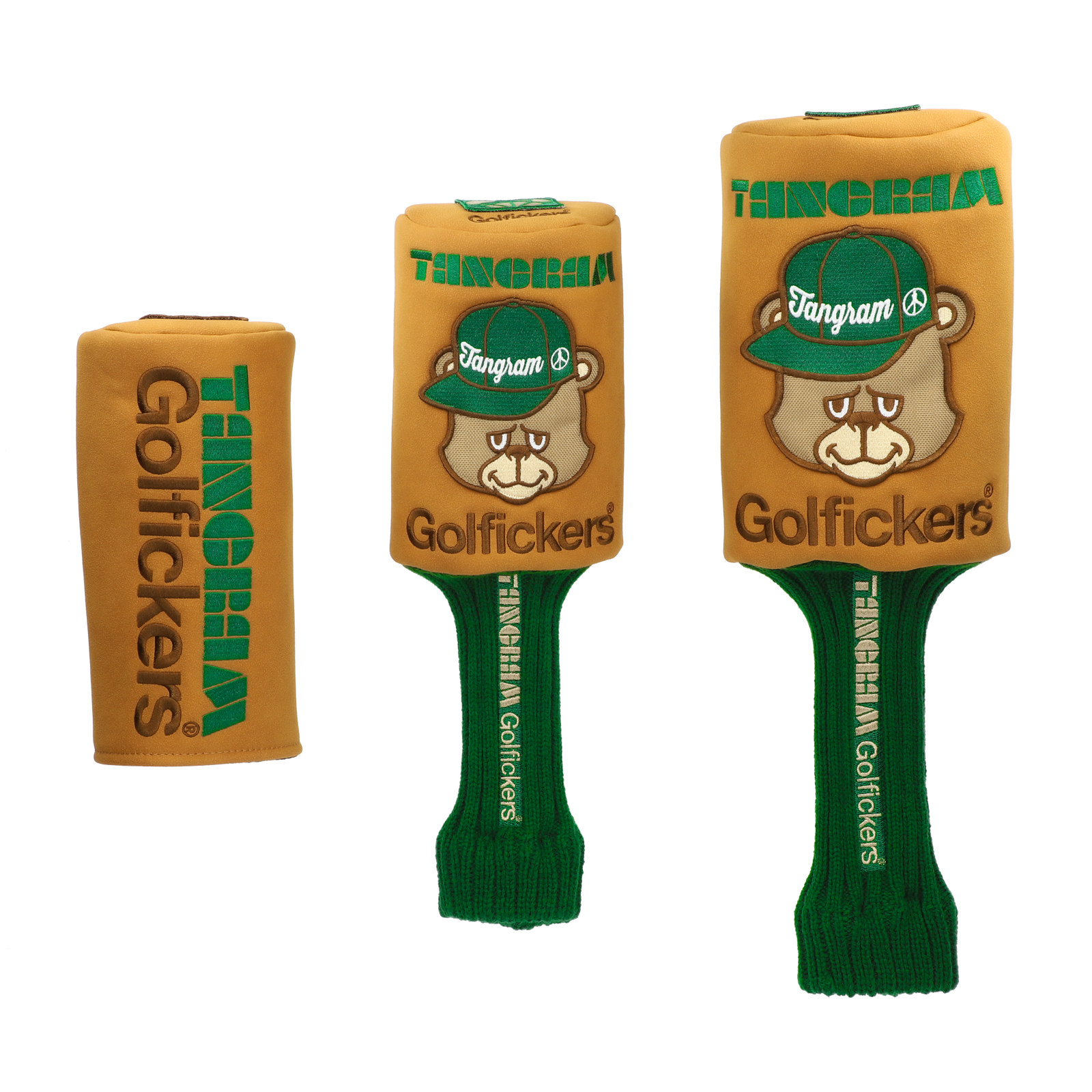 GOLFICKERS × TANGRAM HEAD COVER SET GREEN TGA-G56 GOLFICKERS × TANGRAM HEAD COVER SET GREEN TGA-G56