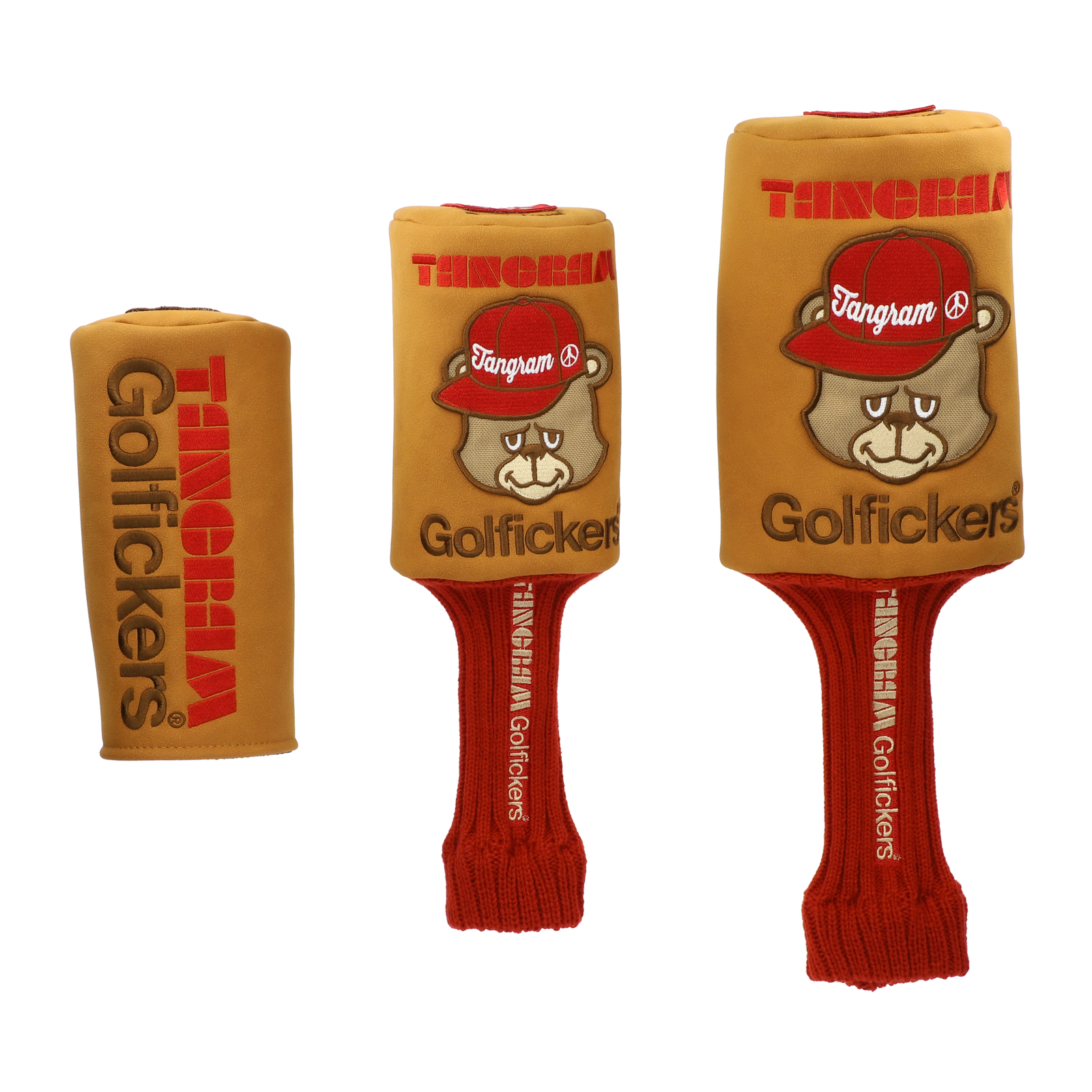 GOLFICKERS × TANGRAM HEAD COVER SET RED TGA-G56 GOLFICKERS × TANGRAM HEAD COVER SET RED TGA-G56