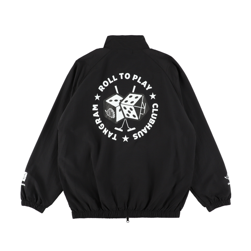 CLUBHAUS × TANGRAM DICE NYLON TRAINING JACKET BLACK TGA-MB16 CLUBHAUS × TANGRAM DICE NYLON TRAINING JACKET BLACK TGA-MB16