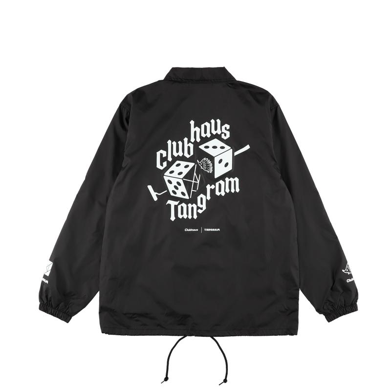 CLUBHAUS × TANGRAM DICE COACH JACKET BLACK TGA-MB17