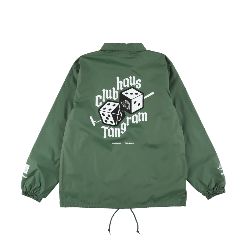 CLUBHAUS × TANGRAM DICE COACH JACKET GREEN TGA-MB17 CLUBHAUS × TANGRAM DICE COACH JACKET GREEN TGA-MB17