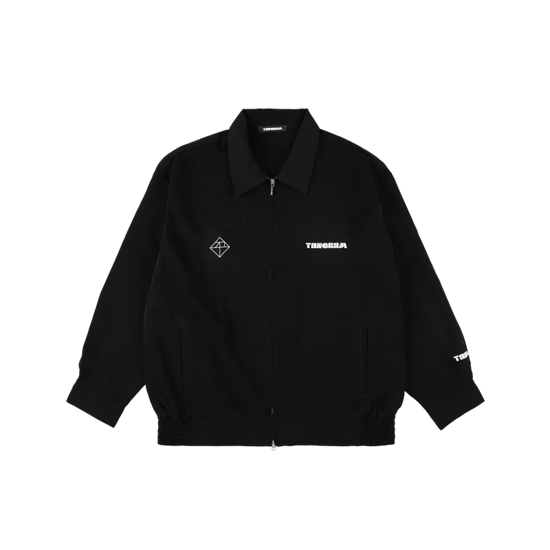 LINE PUZZLE LOGO POPLIN JACKET BLACK TGA-MB21