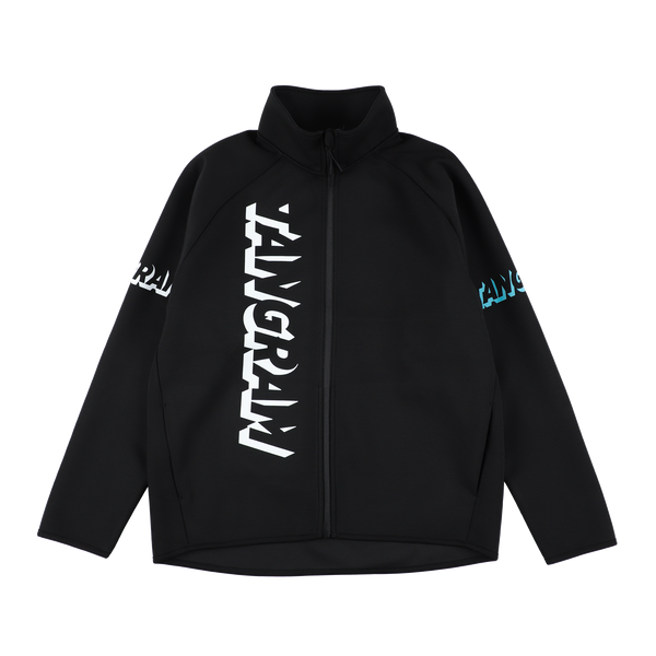 3D LOGO DOUBLE KNIT STAND JACKET BLACK TGA-MB33