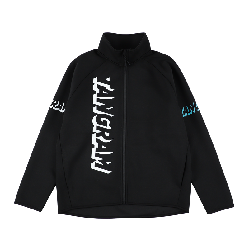 3D LOGO DOUBLE KNIT STAND JACKET BLACK TGA-MB33