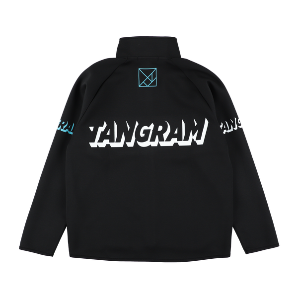 3D LOGO DOUBLE KNIT STAND JACKET BLACK TGA-MB33