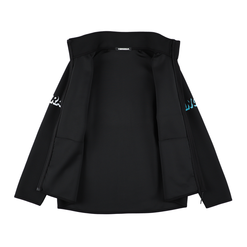 3D LOGO DOUBLE KNIT STAND JACKET BLACK TGA-MB33