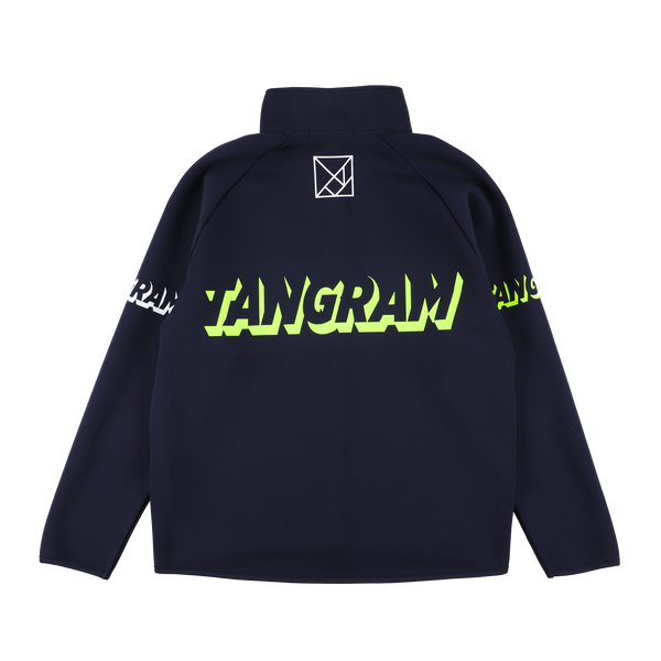 3D LOGO DOUBLE KNIT STAND JACKET NAVY TGA-MB33