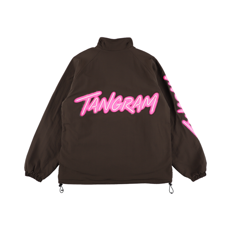 NEON LOGO FLEECE REVERSIBLE JACKET CHOCOLATE BROWN TGA-MB35 – TANGRAM