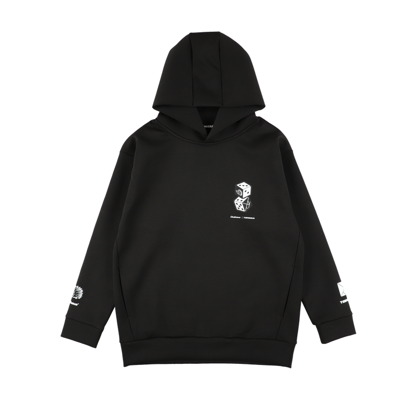 CLUBHAUS × TANGRAM DICE DOUBLE KNIT HOODIE  BLACK TGA-MF29