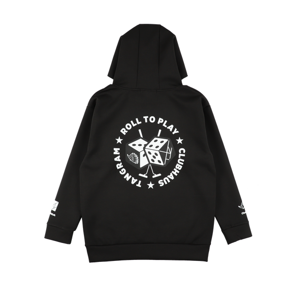 CLUBHAUS × TANGRAM DICE DOUBLE KNIT HOODIE  BLACK TGA-MF29