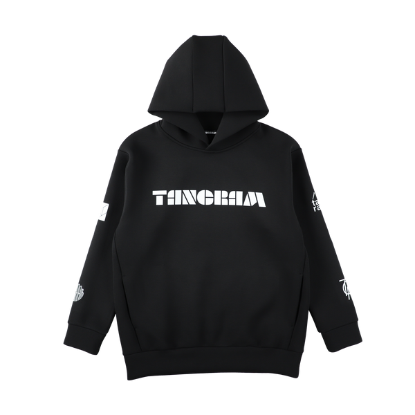 DOUBLE KNIT SEVEN LOGO HOODIE BLACK TGA-MF30