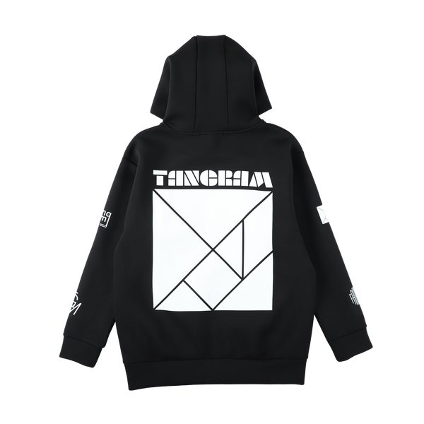 DOUBLE KNIT SEVEN LOGO HOODIE BLACK TGA-MF30