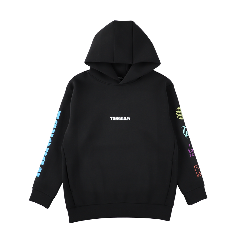 DOUBLE KNIT COLOR LOGO HOODIE BLACK TGA-MF33