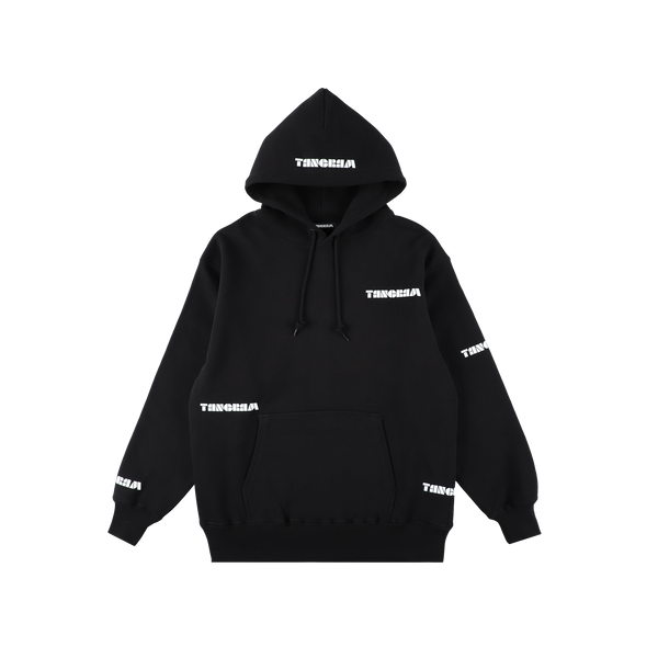 SCATTERED LOGO HEAVY WEIGHT HOODIE BLACK TGA-MF37