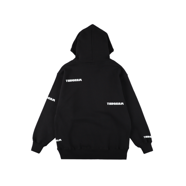 SCATTERED LOGO HEAVY WEIGHT HOODIE BLACK TGA-MF37