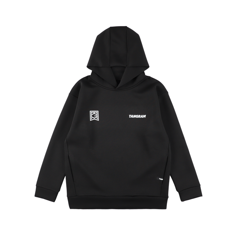 SLANT LOGO DOUBLE KNIT HOODIE BLACK TGA-MF39