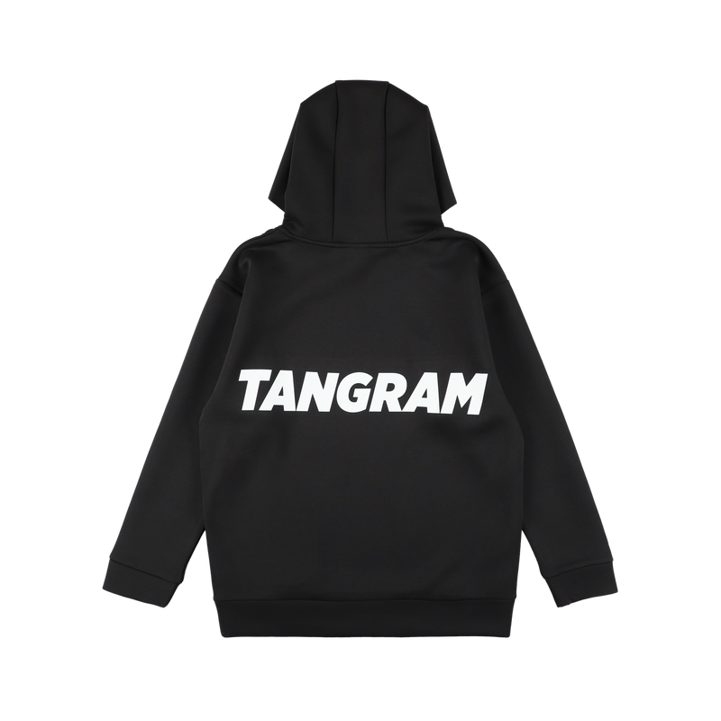 SLANT LOGO DOUBLE KNIT HOODIE BLACK TGA-MF39