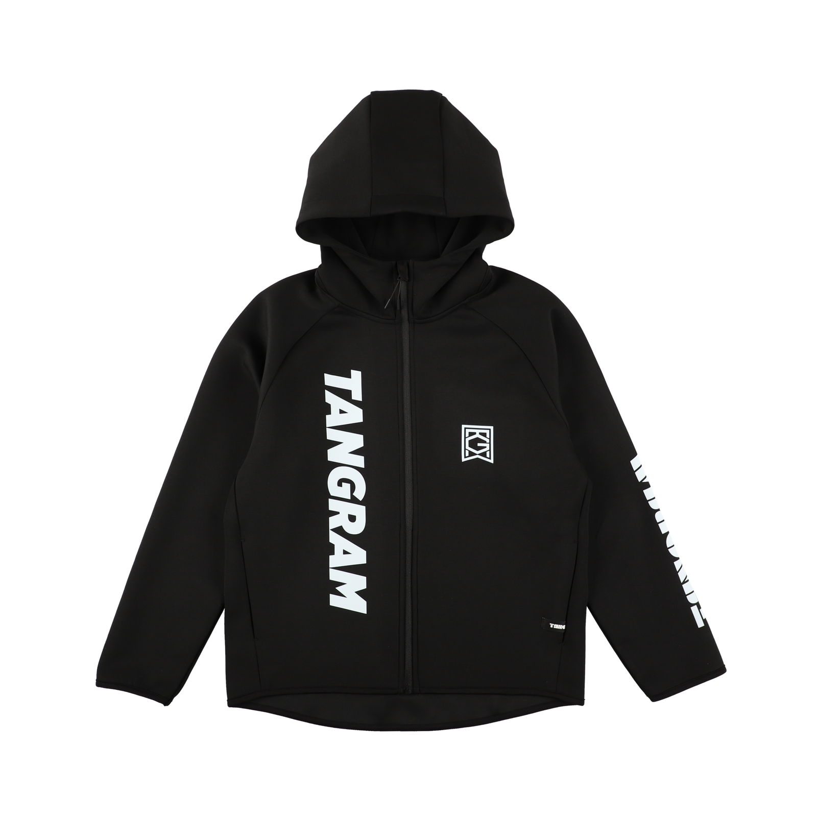 VERTICAL SLANT LOGO DOUBLE KNIT FULL ZIP HOODIE BLACK TGA-MF41 VERTICAL SLANT LOGO DOUBLE KNIT FULL ZIP HOODIE BLACK TGA-MF41