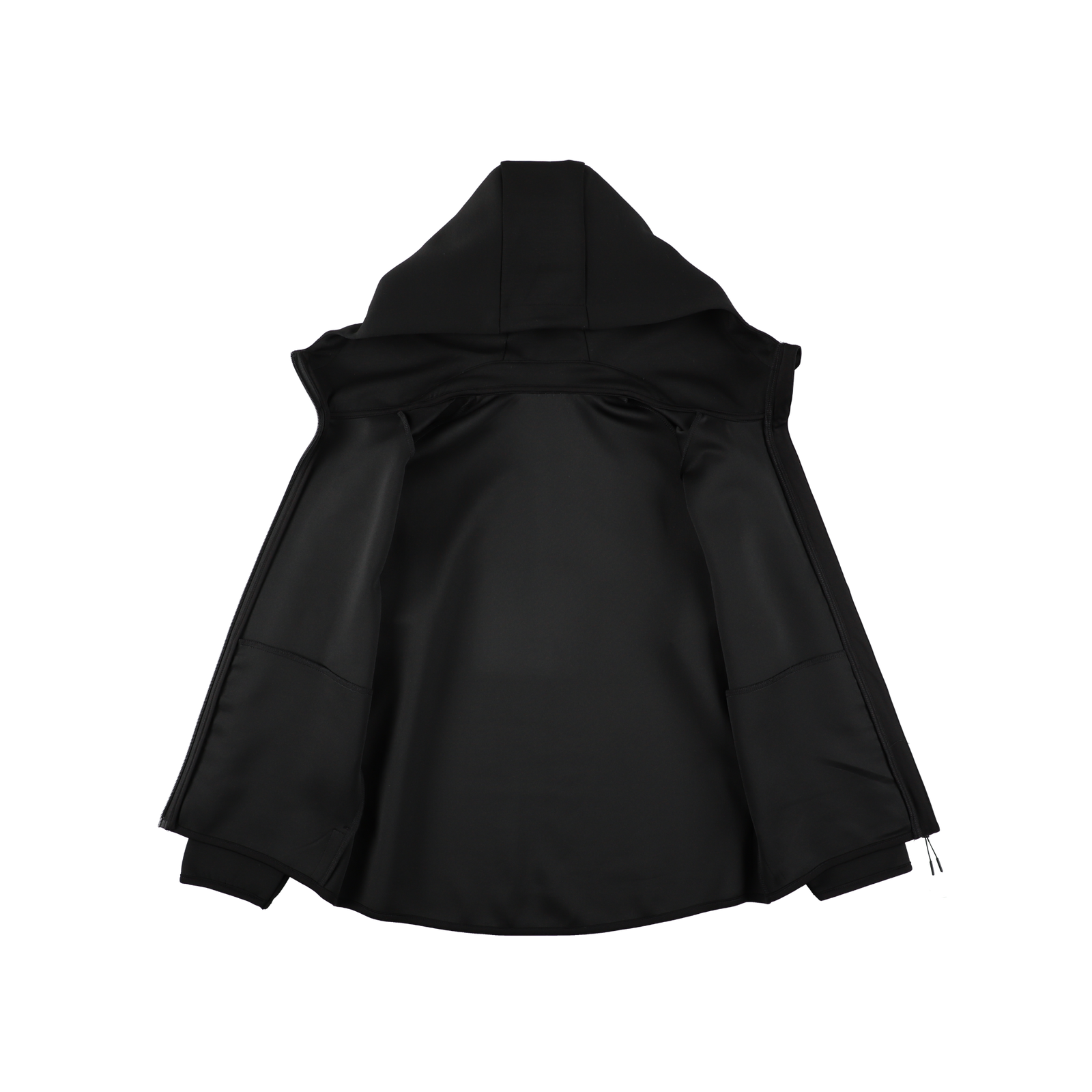 VERTICAL SLANT LOGO DOUBLE KNIT FULL ZIP HOODIE BLACK TGA-MF41