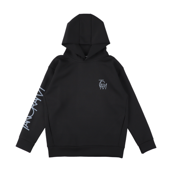 DOUBLE KNIT BIG TSL LOGO HOODIE BLACK TGA-MF44