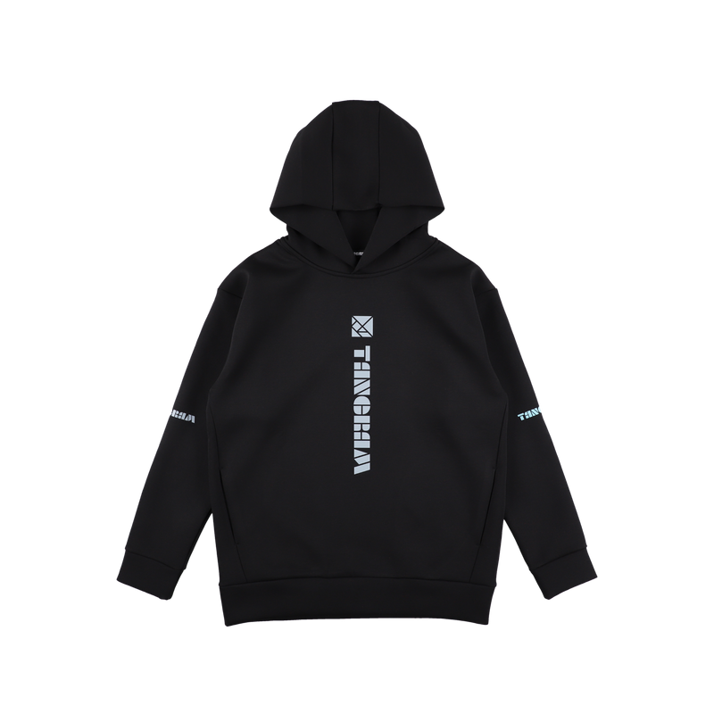 DOUBLE KNIT VERTICAL TURF LOGO HOODIE BLACK TGA-MF46