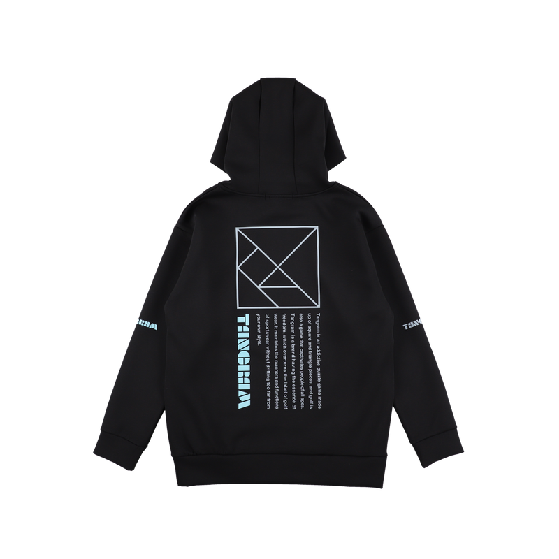 DOUBLE KNIT VERTICAL TURF LOGO HOODIE BLACK TGA-MF46