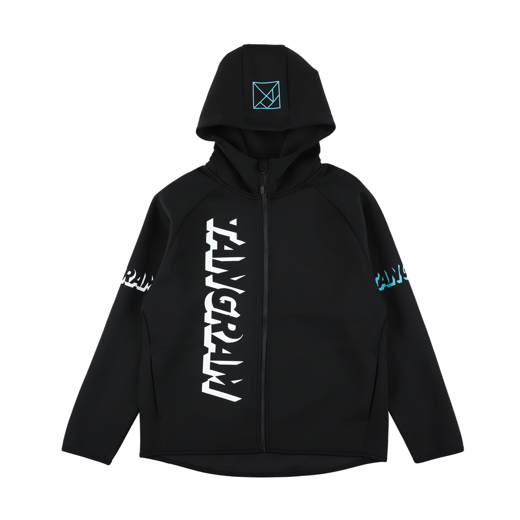 3D LOGO DOUBLE KNIT FULL ZIP HOODIE BLACK TGA-MF51 – TANGRAM