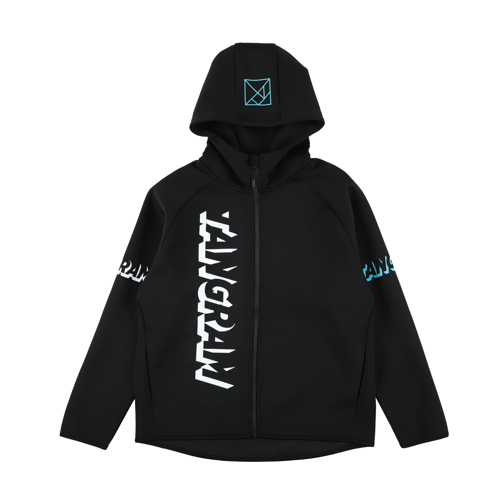 3D LOGO DOUBLE KNIT FULL ZIP HOODIE BLACK TGA-MF51 – TANGRAM