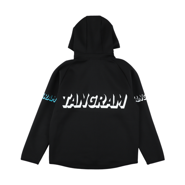 3D LOGO DOUBLE KNIT FULL ZIP HOODIE BLACK TGA-MF51