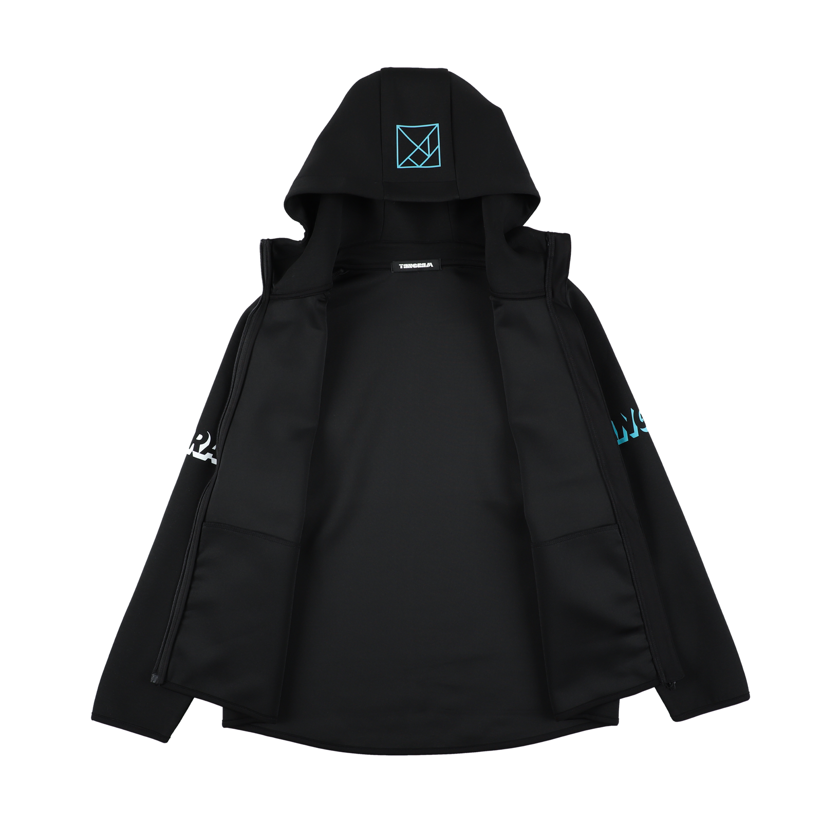 3D LOGO DOUBLE KNIT FULL ZIP HOODIE BLACK TGA-MF51 – TANGRAM