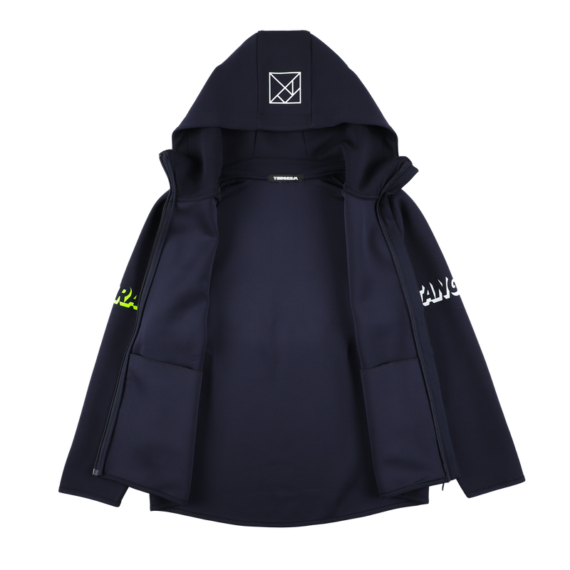 3D LOGO DOUBLE KNIT FULL ZIP HOODIE NAVY TGA-MF51